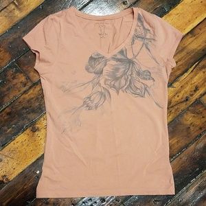 The Limited Perfect Tee dusty rose w/ gray floral